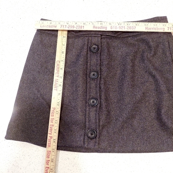 Gap Mini Skirt Dark Gray Wool Blend Button Up Fully Lined NWT Women's Size 4 - Picture 6 of 9